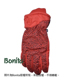 【Bonita】女防水尼龍手套/671-3093(橘色底/黑色豹紋印花)版型略合手版型