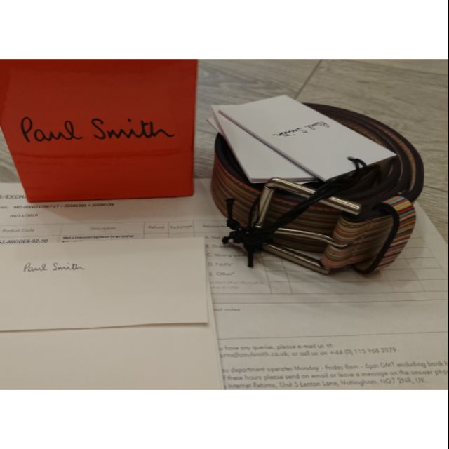 英國代購 Paul Smith 當季新款 英國製造 經典彩條 皮革 皮帶 腰帶