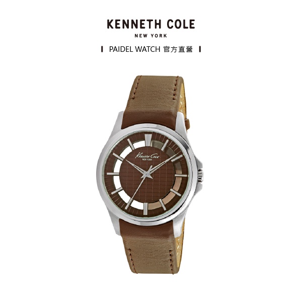 Kenneth Cole-紐約NYC率性鏤空簡約皮革腕錶