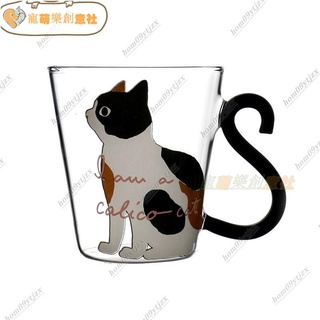 【滿額免運 優惠多多】日式創意可愛貓咪玻璃杯女生水杯咖啡牛奶杯早餐貓爪杯子ins家用