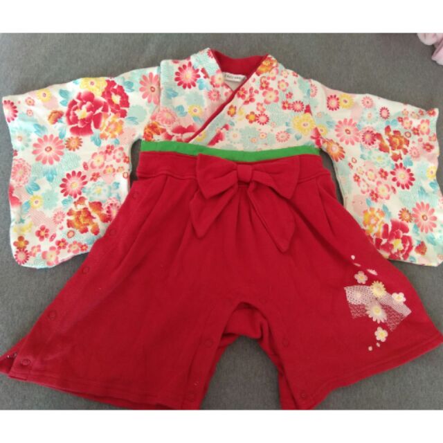 【全新】童裝💝日本阿卡將帶回❤小女孩粉櫻花和服(下方及右邊鈕扣開襟