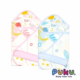 Puku 藍色企鵝 舒眠輕柔包巾 連帽包巾