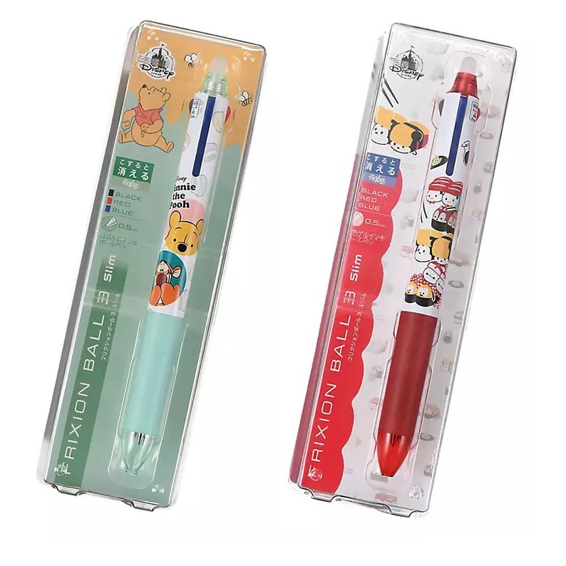 日本製 Pilot 百樂frixion 3色原子筆摩擦筆擦擦筆小熊維尼tsum Tsum 0 5mm 蝦皮購物