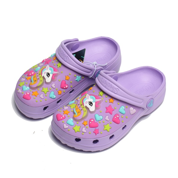 【SKECHERS】 UNICORN DREAMS 308016LLAV 紫 中童 獨角獸 輕量 休閒 涼拖鞋
