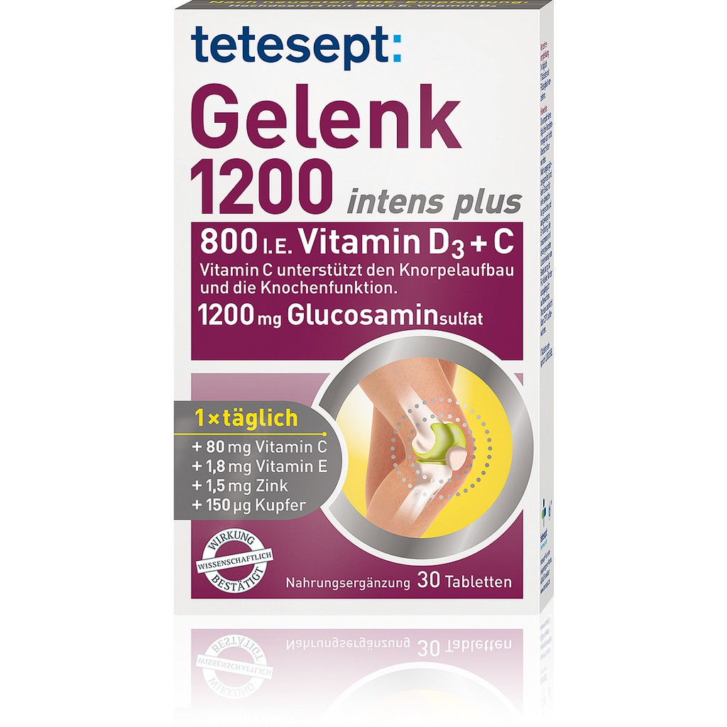 德國🇩🇪原裝進口 tetesept Gelenk 1200 硫酸氨糖膝蓋骨關節營養片強膝補關節必備 30顆 現貨供應