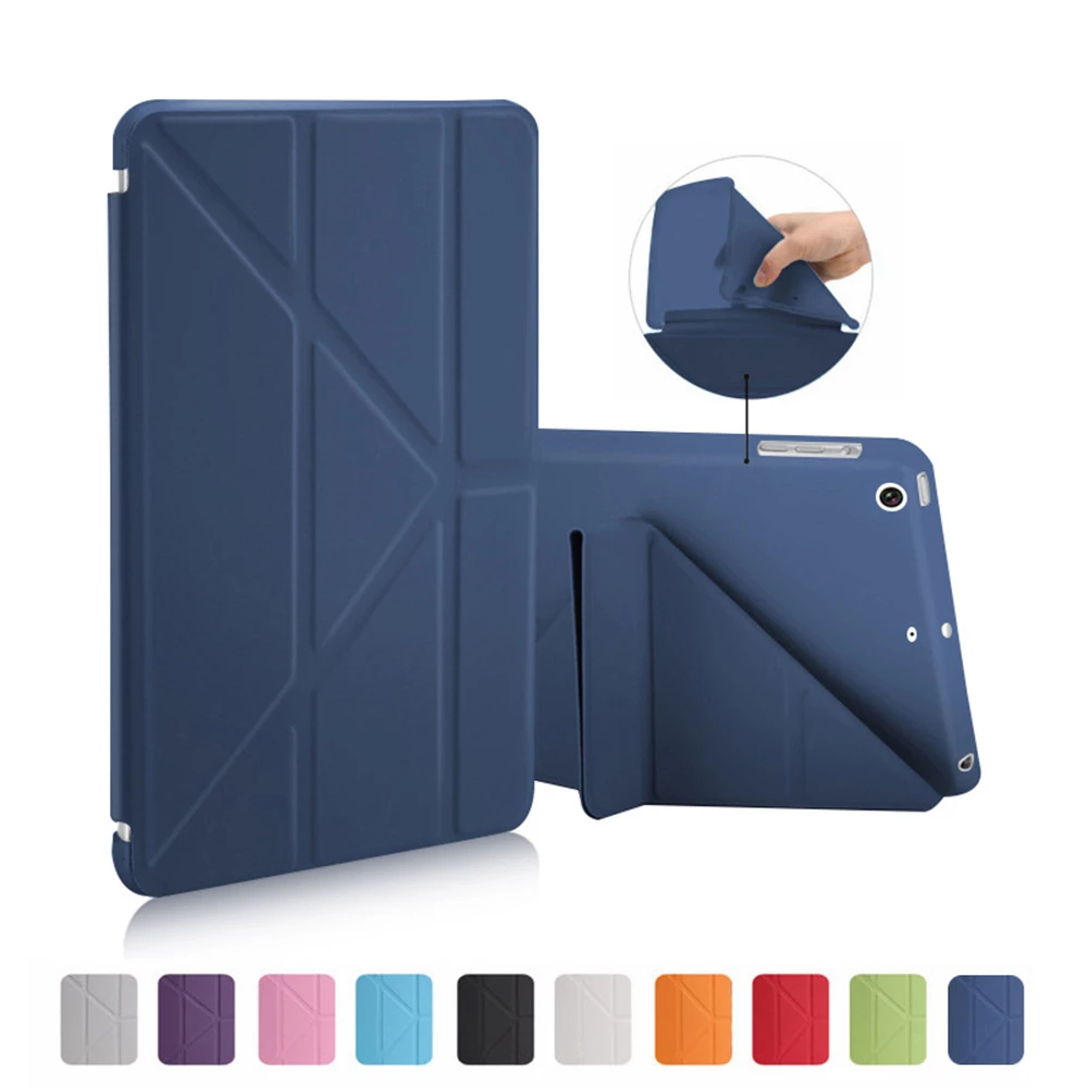 新款iPad Air 4 保護殼 PU皮革矽膠軟支架 自動睡眠/喚醒智能保護套 適用於iPad 8 10.2英寸