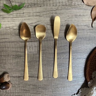 DOKOECO｜質感金色304不鏽鋼各式餐具✨質感生活環保餐具 蛋糕勺 奶油刀 果肉勺 冰淇淋勺