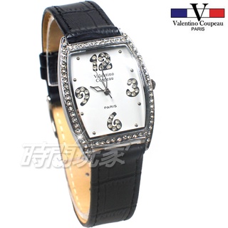 valentino coupeau范倫鐵諾 V12181B白大 酒樽型 典藏時刻 鑲鑽 不銹鋼錶框 男錶 白色 防水手錶