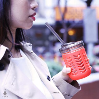 【現貨/發票】美國 JarJackets 梅森專用 16oz寬口 矽膠杯套 保護套 飲料杯套 隔熱杯套 杯套 (柑橙橘)
