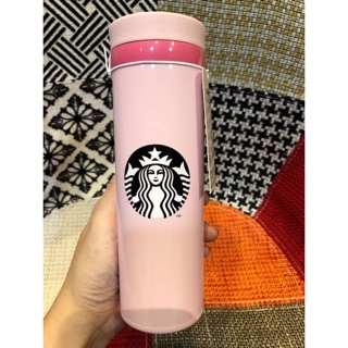 A現貨 韓國星巴克粉紅色不銹鋼保溫杯350ml A2020029