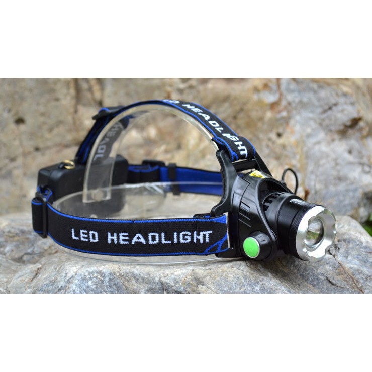 【新奇屋】XM-L2 LED可變焦強光頭燈/礦燈/遠射防水/登山露營釣魚(附2顆充電鋰電池+直充充電器)/usb