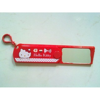 正版 Hello Kitty 凱蒂貓 隨身 鏡子 鑰匙圈 有尺功能