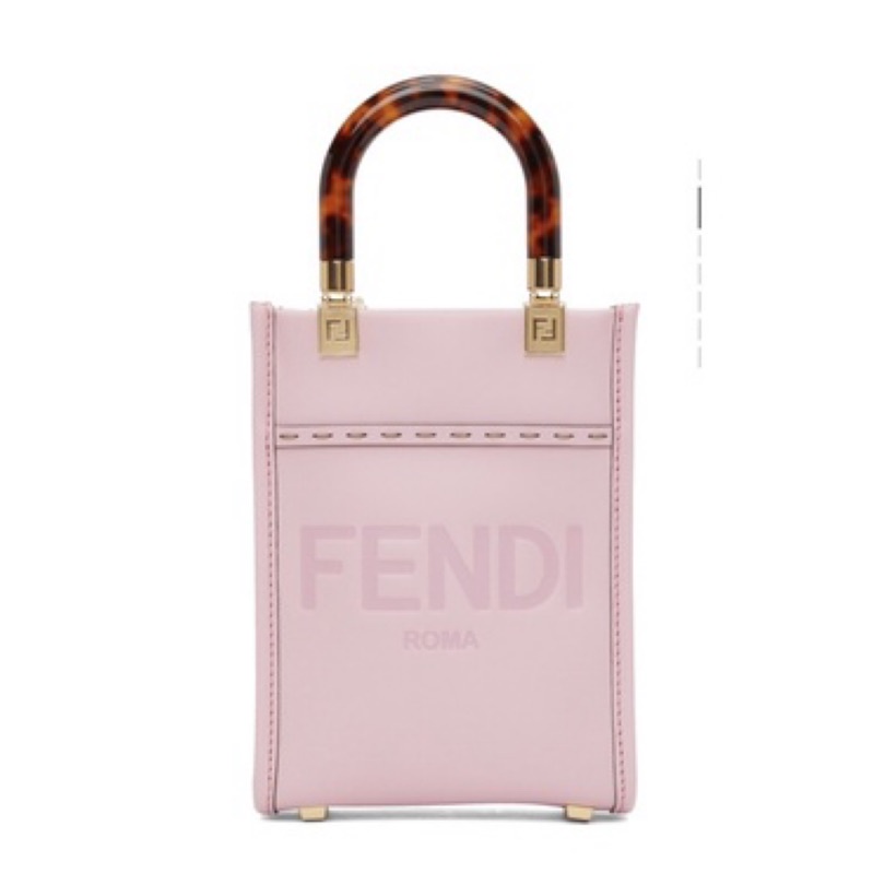FENDI Mini Sunshine Shopper 迷你 托特包 肩背包 斜背包 粉色 粉紫