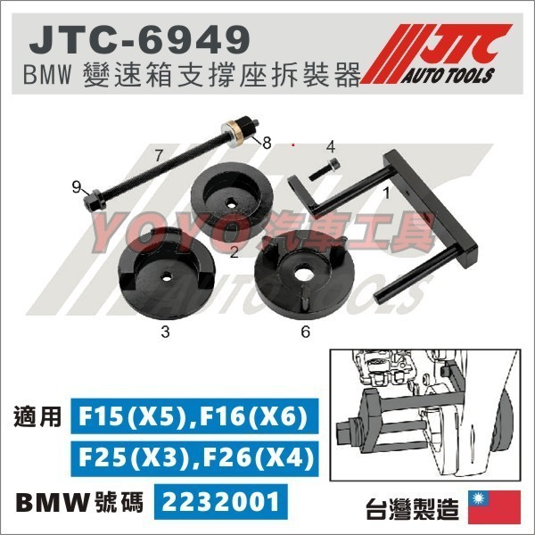 【YOYO汽車工具】JTC-6949 BMW 變速箱支撐座拆裝器 (F15.F16.F25.F26) X5 X6 X3
