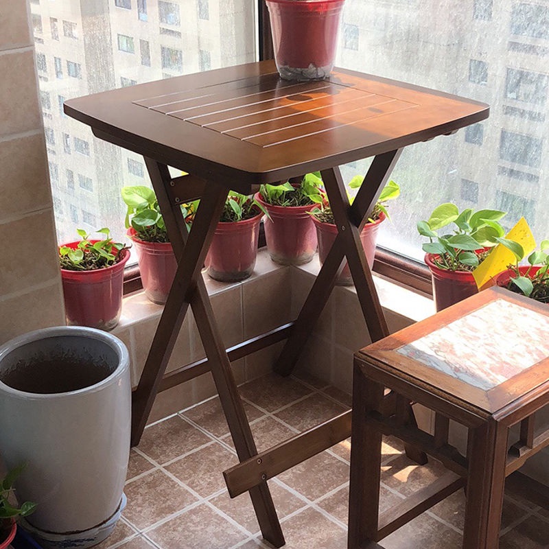 【熱賣】楠竹折叠桌餐桌实木吃饭桌简约家用折叠桌阳台便携式小折叠方桌子