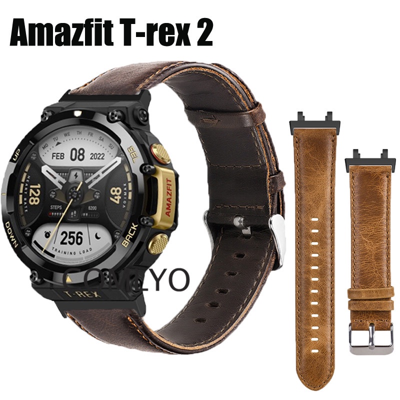 適合 Amazfit T-rex 2 T rex 2 錶帶智能手錶真皮手鍊女士男士錶帶