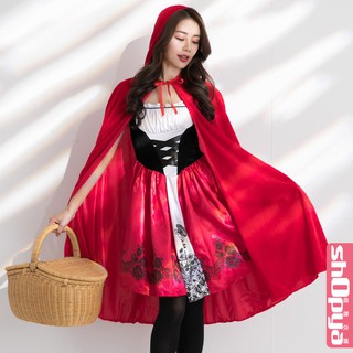 S-3XL 童話故事小紅帽 萬聖節服裝 反串大尺碼角色扮演 筱雅衣舖【BA1080】