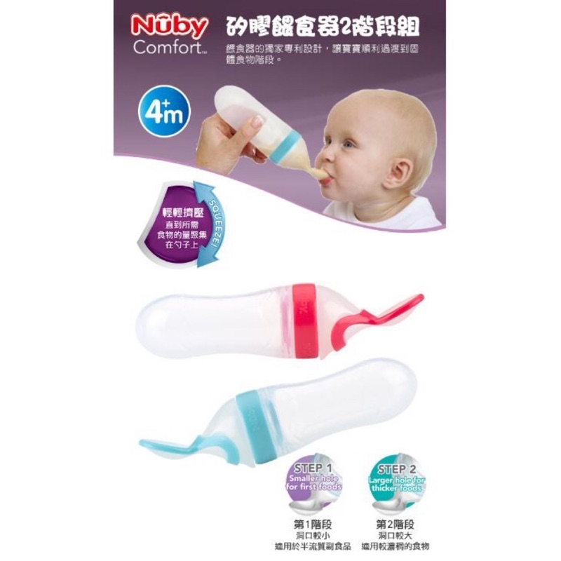 Nuby 矽膠餵食器2階段組 Comfort package 藍色