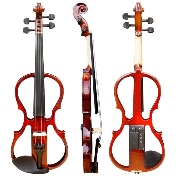 【傑夫樂器行】EV-44A  電子小提琴 小提琴 楓木實木 高級八角弓 靜音電小提琴  可接耳機練習