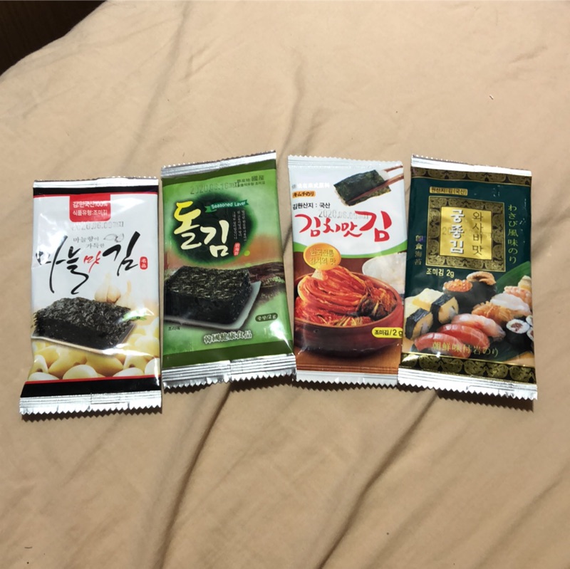 韓國小包裝海苔（芥末、原味、泡菜、蒜味）單包 散裝