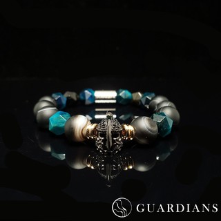 【Guardians】《榮耀》共生黑瑪瑙 切面藍虎眼 微鑲鋯石 手鍊/歐美風格/串珠手練/手鍊手環/鈦鋼不鏽鋼