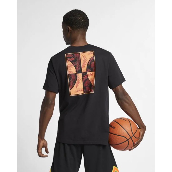  NIKE AS M DNA PRINT TEE 短袖T恤 黑色橘黃 BQ7537-010 籃球場