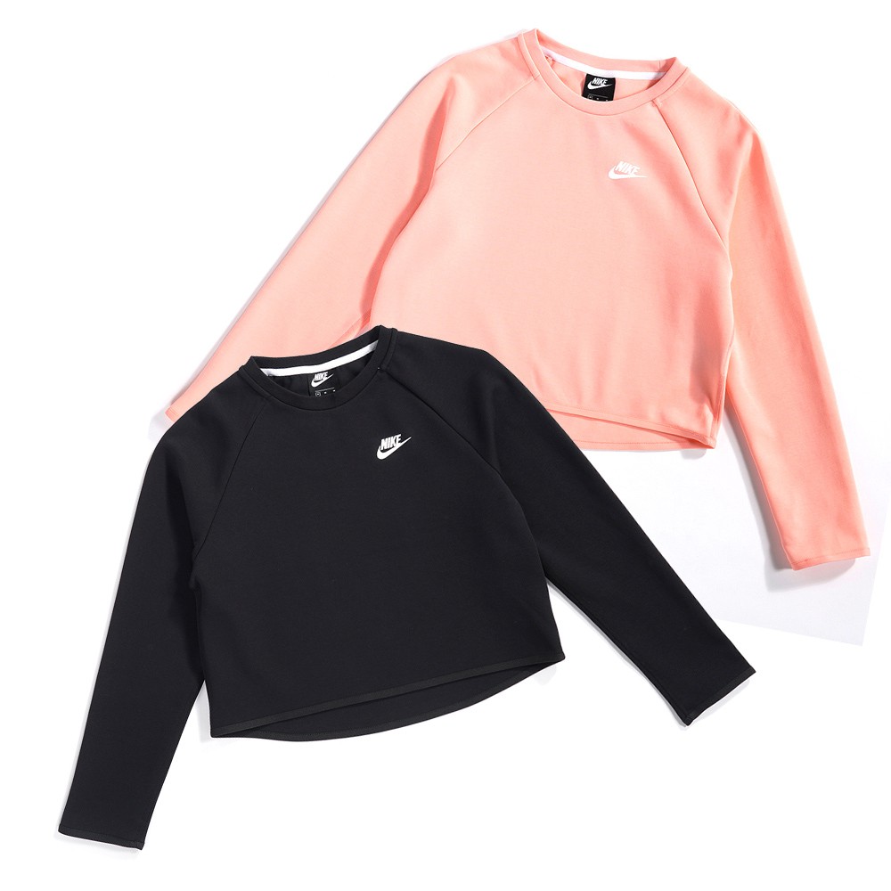 NIKE NSW TECH FLEECE CREW 女款 運動 短版 長袖上衣 大學T BV3452-010/697