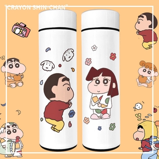 智慧溫度顯示保溫杯卡通可愛蠟筆小新周邊學生不銹鋼測溫喝水杯子