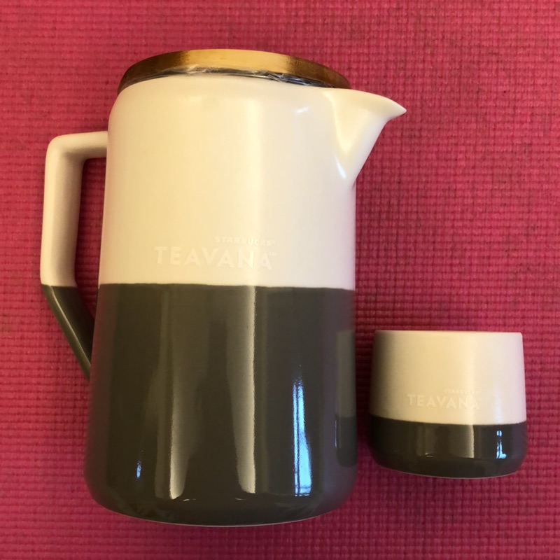 全新星巴克陶瓷茶壺加杯子 質感高品味好 個人收藏 泰國製造 茶壺約800cc