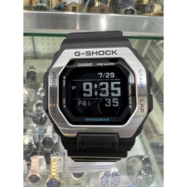 【金台鐘錶】CASIO卡西歐 G-SHOCK 藍牙連結智慧型手機X潮汐資訊 (黑面銀框) GBX-100-1