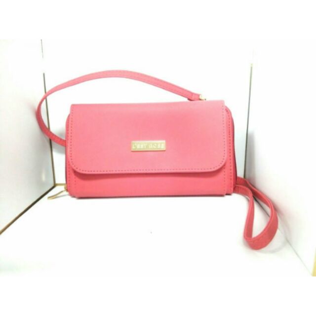 日本知名品牌 LEST ROSE時尚粉紅輕薄側背小包包
