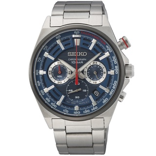 SEIKO SK037精工 (8T63-00T0B/SSB407P1) CS 賽車三眼計時手錶 / 藍面 41mm