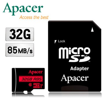 Apacer宇瞻 32GB R85 MicroSDHC UHS-I Class10記憶卡(85MB/s)