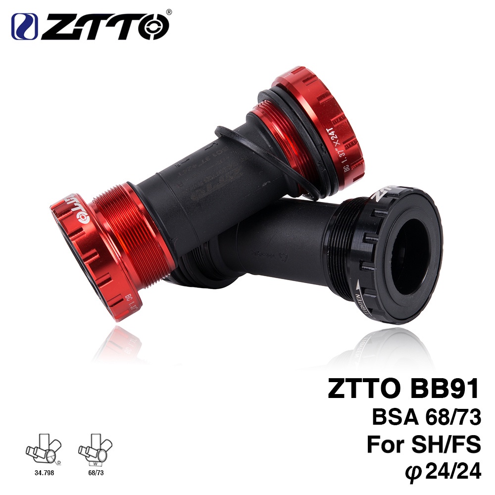 Ztto 自行車底部支架 BB91 外部軸承 BSA68 68 73 螺紋零件 Prowheel 24mm Cranks