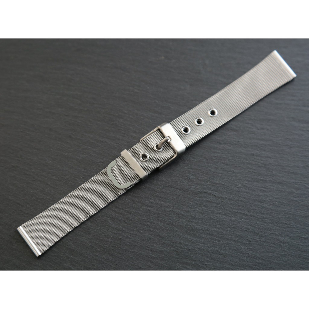 12mm無logo C K簡約風格超值不鏽鋼柔軟mesh米蘭錶帶～不鏽鋼製交叉錶扣
