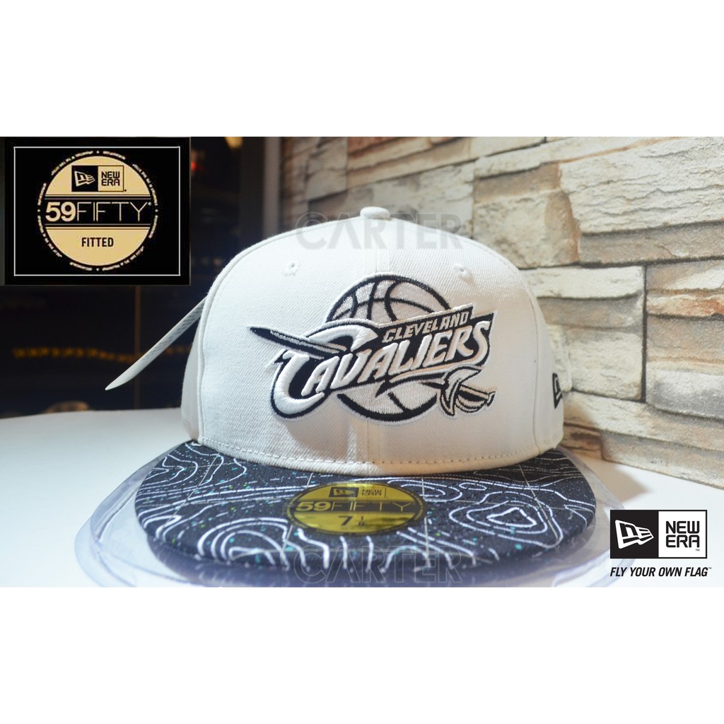 特價 New Era NBA Cleveland Cavaliers 克里夫蘭騎士隊白色地圖花樣全封帽