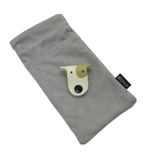 【Ezstick】超細纖維手機布套+酷狗整線夾組 (灰色) 5吋以下手機適用