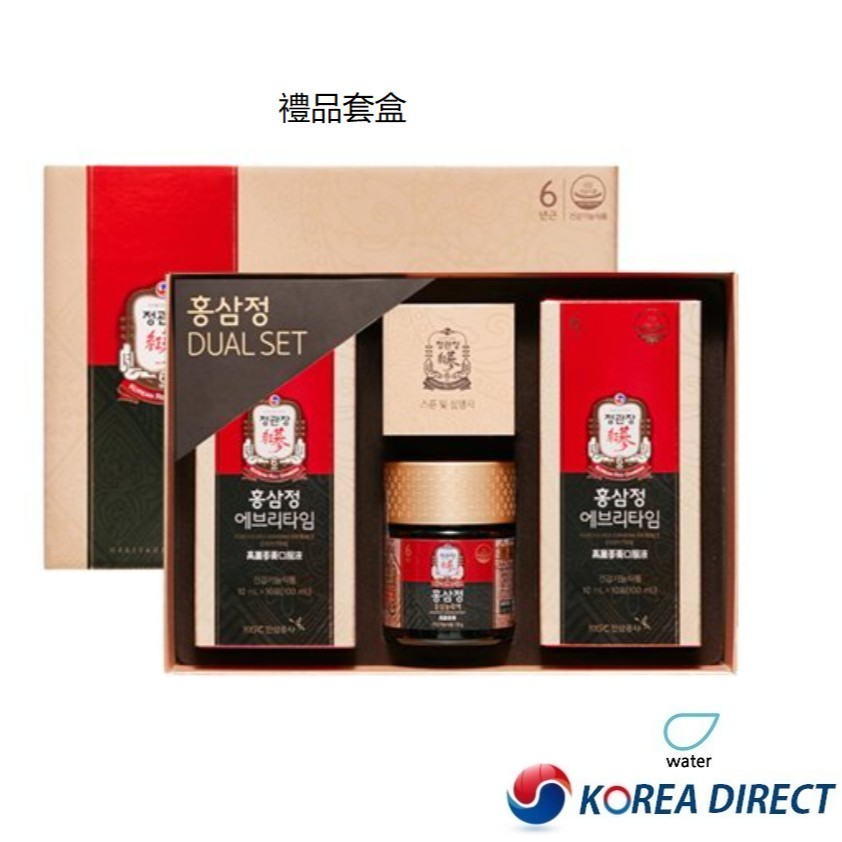 韓國 正官庄紅蔘精120g+Everytime 紅蔘濃縮液10條x2盒 套盒禮品套