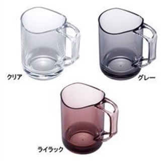日本製stand mug透明AS樹脂漱口杯 三色 褐色 灰 透明