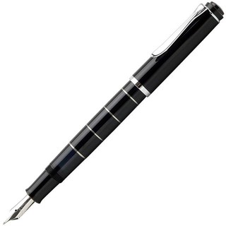 德國 百利金 Pelikan Classic M215鋼筆-黑色銀環 活塞上墨 不鏽鋼筆尖