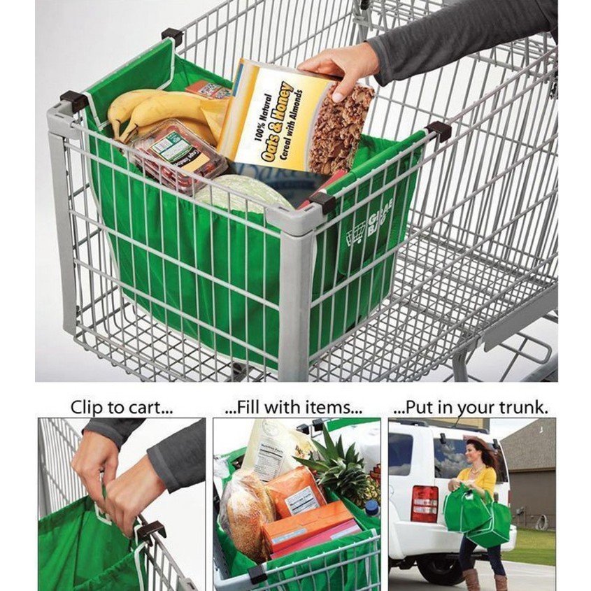 姵蒂屋 出清！綠色超市賣場 推車購物袋 無紡布折疊手提袋 購物車袋 手提環保袋 買菜袋