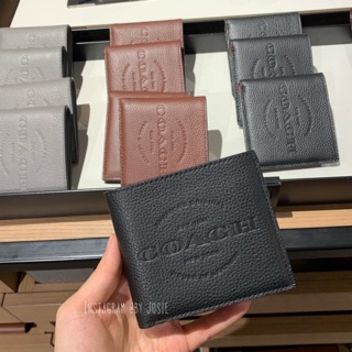 美國正品🇺🇸 Coach 男生 復古Logo 皮革 短夾