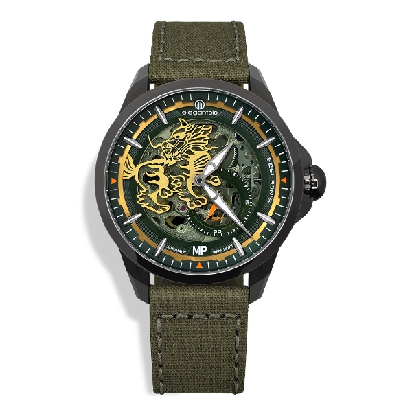 elegantsis 愛樂時 ELJX65AS-MP-8G01LC ROCMP憲兵限量機械腕錶 / 綠 44mm