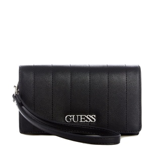 GUESS 翻蓋中夾 絎縫皮革 手拿包 皮夾 錢包 手拿中夾 G18805 黑色(現貨)