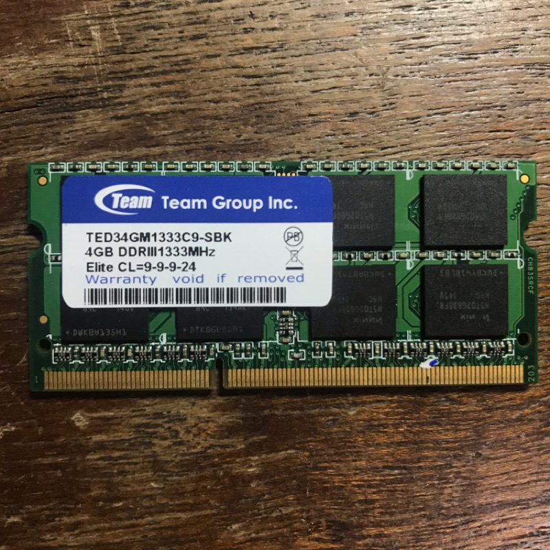 Team 十銓 DDR3 1333 4G NB 筆電 雙面 16顆粒 1.5V SODIMM 原廠終保