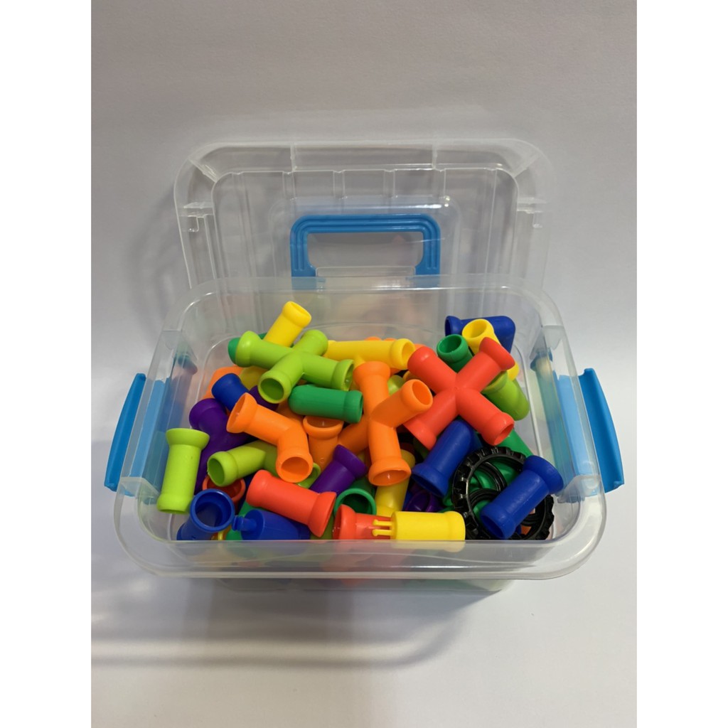 [雨城] 水管積木組合(第2代)  輪子 水管(~90個) 盒裝 補充包 組合 管道積木 連接 接水管積木  益智玩具