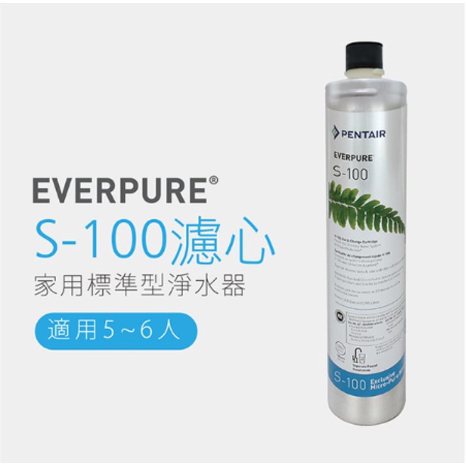 【PENTAIR濱特爾】Everpure愛惠浦 S100 家用標準淨水器濾芯 除異色異味 公司貨 可議價 保證賣場最低價