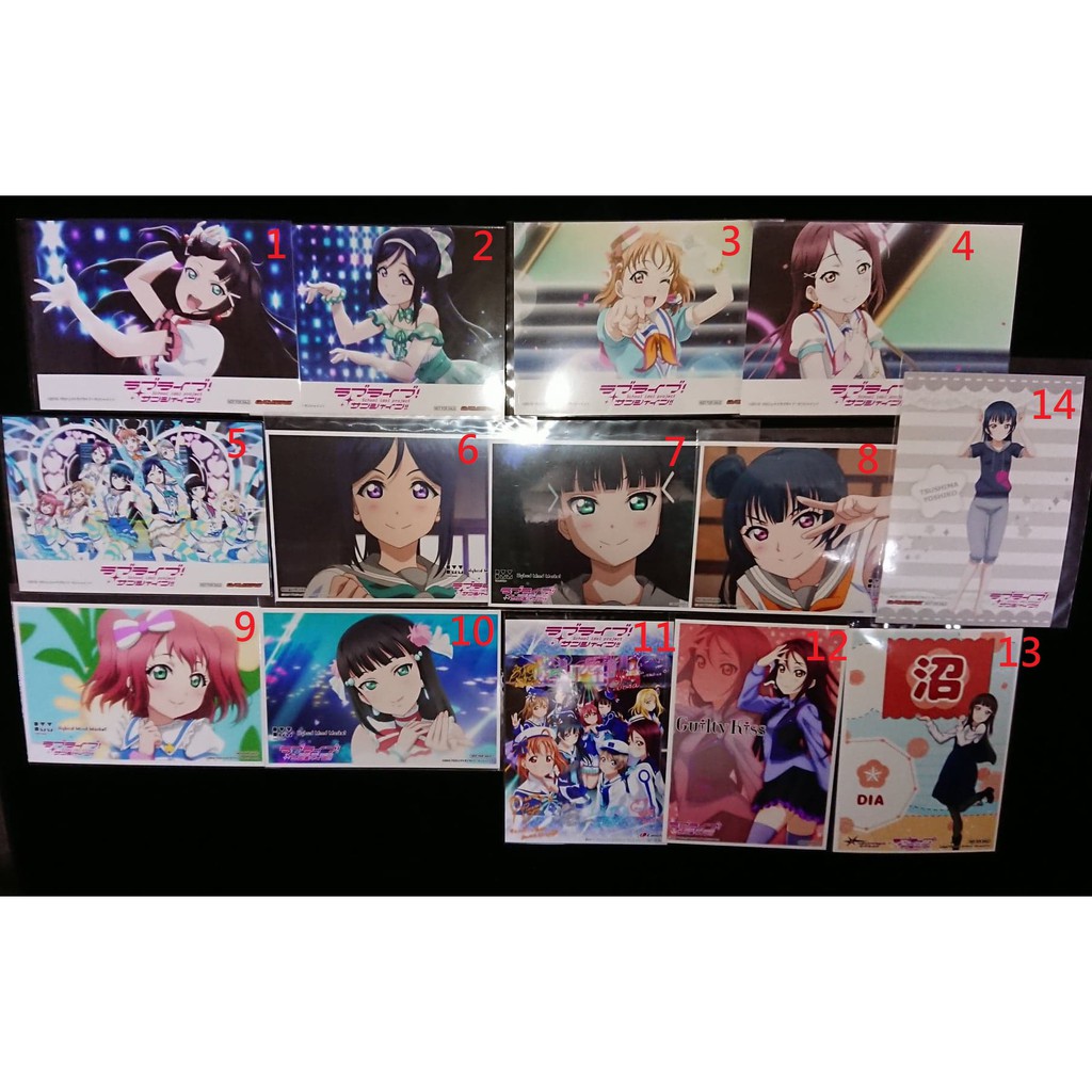 日版lovelive Sunshine 特典生寫真相片aqours 千歌梨子露比黛雅果南善子生寫 蝦皮購物