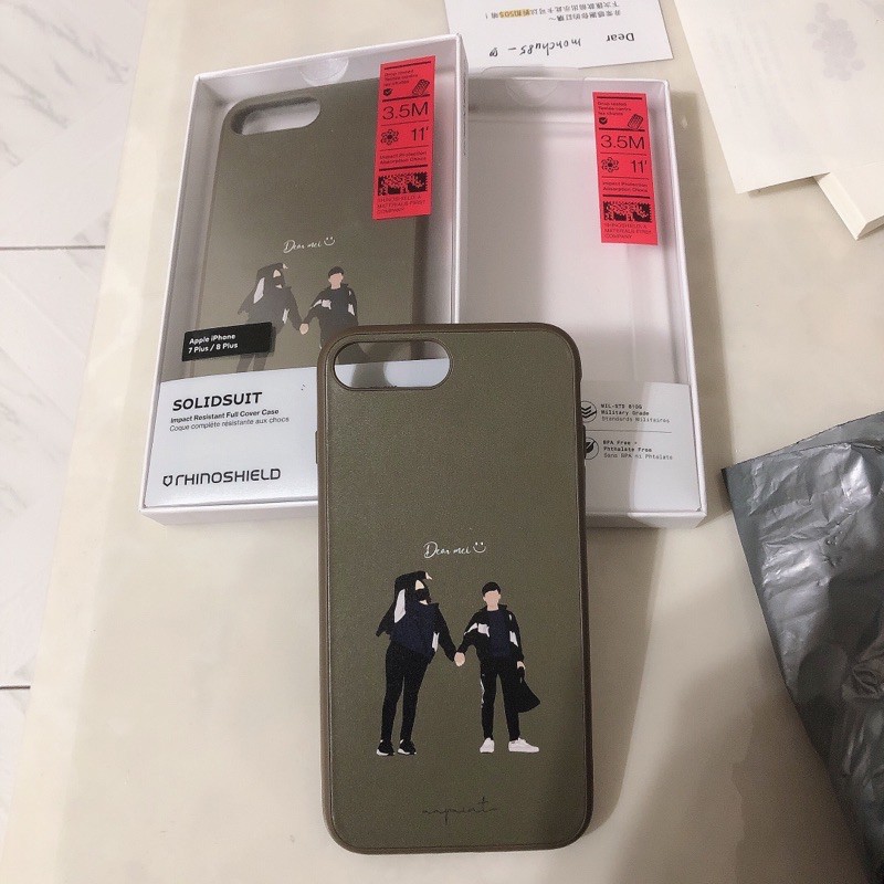 犀牛盾 iPhone 7Plus 8Plus SolidSuit 軍綠色 情侶手機殼 防摔 軍規 客製化 aapaint