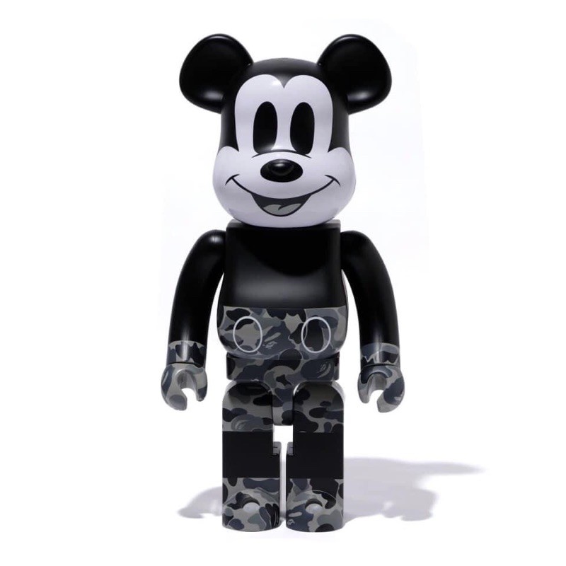 BLS • 全新 be@rbrick 1000% bape x Micky mouse 黑白迷彩 黑白 米奇 迪士尼